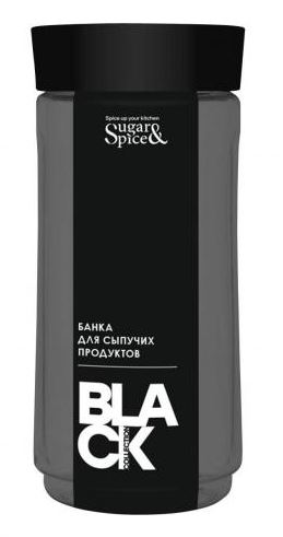 Банка для сыпучих продуктов Sugar&Spice Black 1,6л